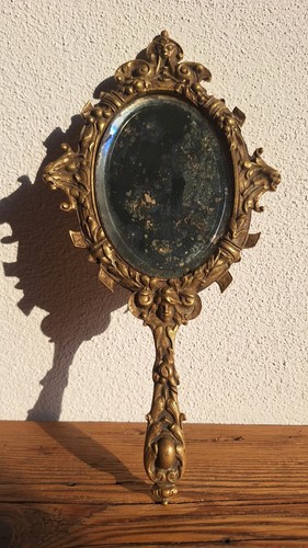 Specchio mano bronzo antico - bronzo,