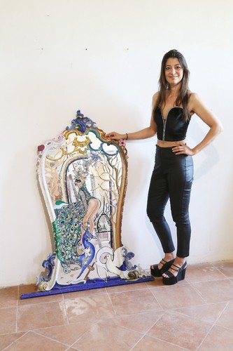 Antico specchio smaltato - antico,